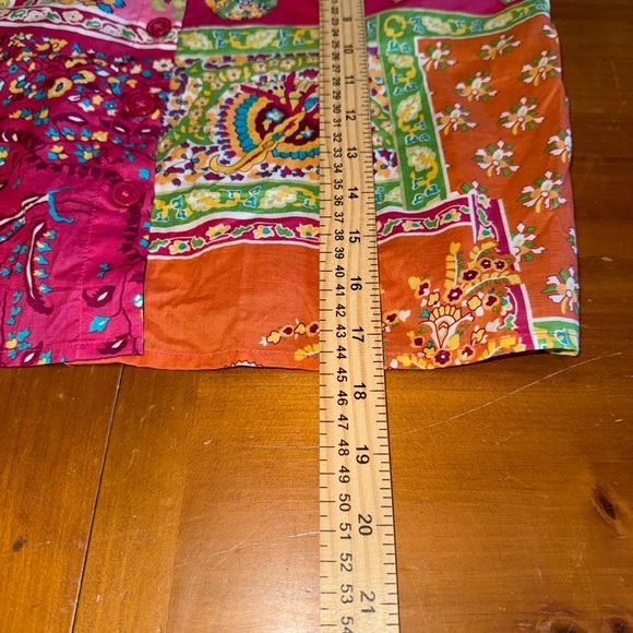 Van Huesen Top & Skirt Tropical NWT L Vibrant Multi Colors Vacation Island Artsy - Picture 10 of 14